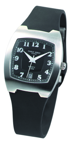 Charles-hubert- Paris Mens Stainless Steel Case Quartz Watch #3693-b