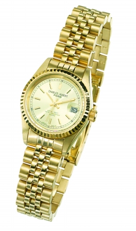 Charles-hubert- Paris Womens Gold-plated Stainless Steel Quartz Watch #6635-gy