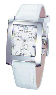 Charles-hubert- Paris Mens Stainless Steel Case Chronograph Quartz Watch #3680-w