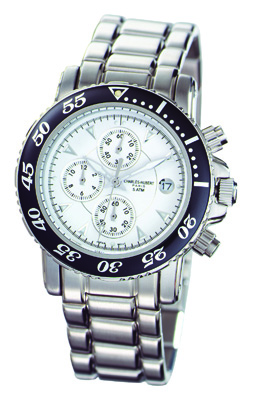 Charles-hubert- Paris Mens Stainless Steel Chronograph Quartz Watch #3550-w