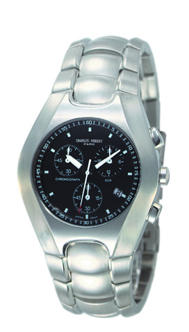 Charles-hubert- Paris Mens Stainless Steel Chronograph Quartz Watch #3573-b