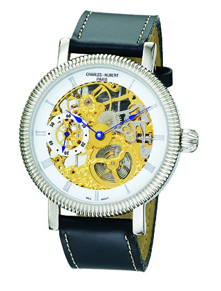 Charles-hubert- Paris Mens Stainless Steel Case Mechanical Watch #