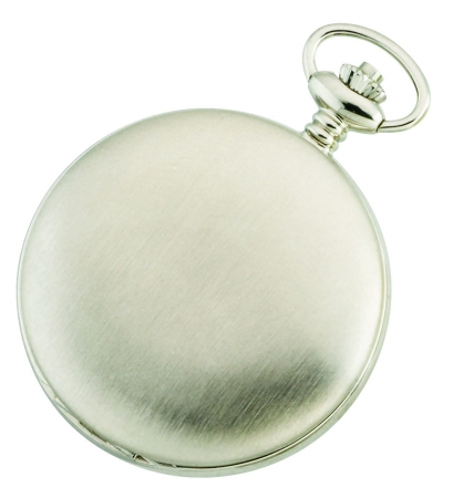 Charles-hubert- Paris Stainless Steel Mechanical Double Cover Pocket Watch #3780-w
