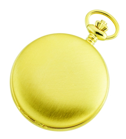 Charles-hubert- Paris Stainless Steel Gold-plated Mechanical Double Cover Pocket Watch #3780-g