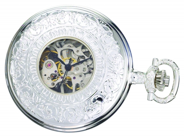 Charles-Hubert- Paris Sterling Silver Mechanical Hunter Case Pocket Watch #3751
