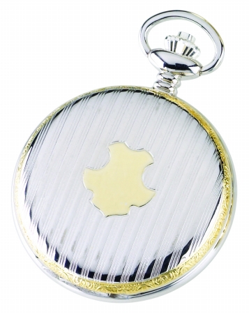 Charles-Hubert- Paris Sterling Silver Two-Tone Quartz Hunter Case Pocket Watch #3581