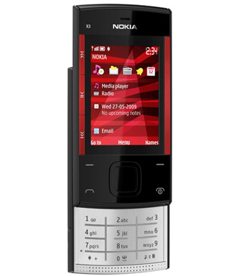 Nokia X3-BLACK Nokia X3 Quadband GSM Phone- Unlocked Black- Red