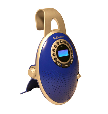 Emerson CK5859BL Shower Radio with Clock Blue