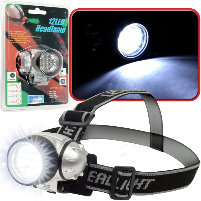 Ultra Bright 12 Led Headlamp With Adjustable Strap