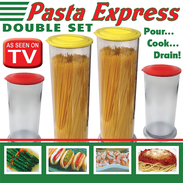 Pasta Express Double Set  Pour Cook Drain  As Seen On TV