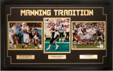 Powers Collectibles Manning Tradition Archie Eli and Peyton Sign