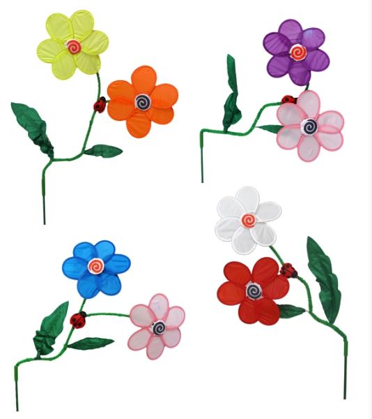 Flower Ladybug Wind Spinner In Four Styles Price Each