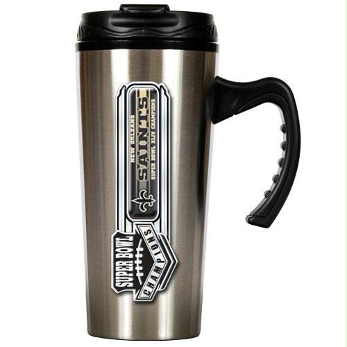 Great American Products GAPTMSSB44NS New Orleans Saints NFL Super Bowl 44 Champ 16oz Stainless Steel Slim Travel Mug