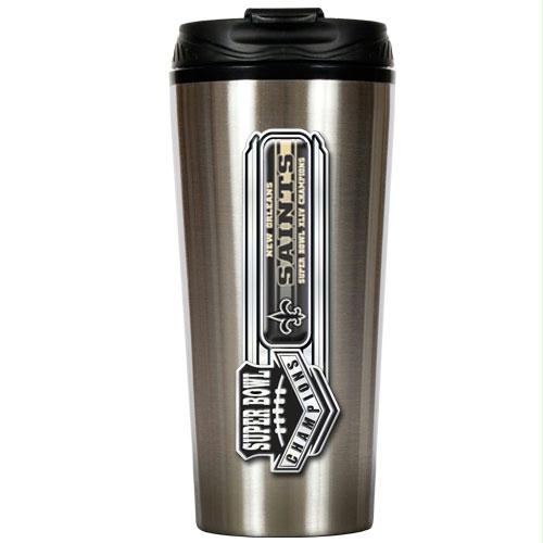 Great American Products GAPTTSSB44NS New Orleans Saints NFL Super Bowl 44 Champ 16oz Stainless Steel Travel Tumbler