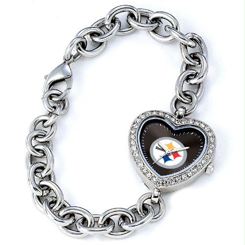 Game Time GTWNFLHEAPIT Pittsburgh Steelers NFL Ladies Heart Series Watch