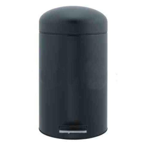 Brabantia 400940 Retro Bin- 12 Liter with Plastic Inner Bucket- Matte Black