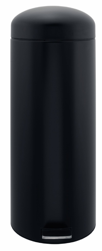 Brabantia 400988 Retro Bin- 30 Litter with Plastic Bucket- Matte Black Finish