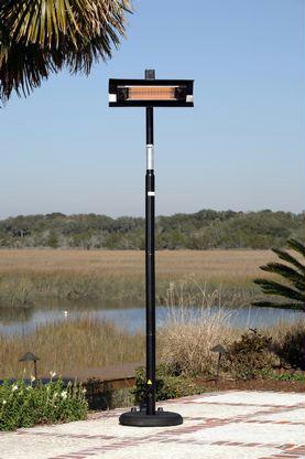 Fire Sense 60459 Fire Sense Black Powder Coated Steel Straight Pole Mounted Infrared Patio Heater