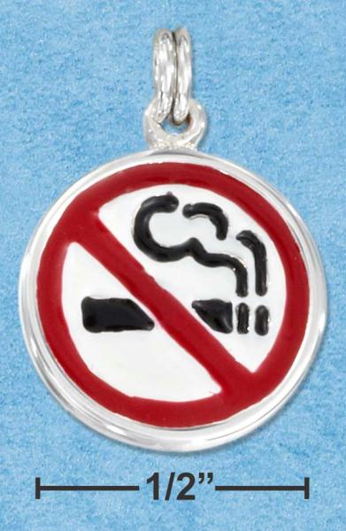 Sterling Silver I Quit Smoking Charm with Enameled Finish