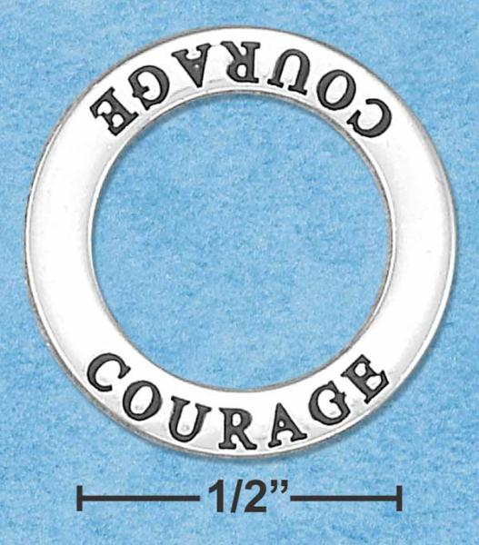 Sterling Silver Courage Affirmation Band Pendant