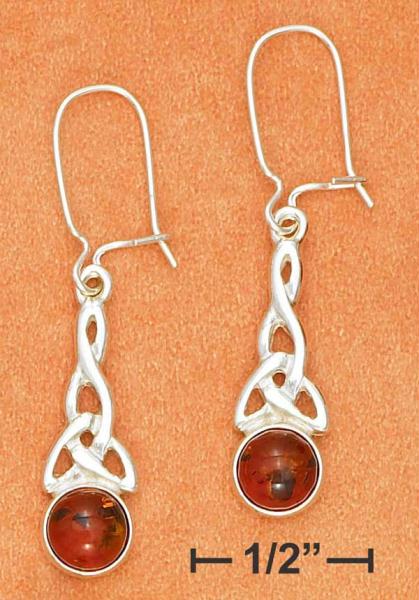 Sterling Silver Honey Amber Celtic Kidney Wire S Earrings Amber Earrings Silver
