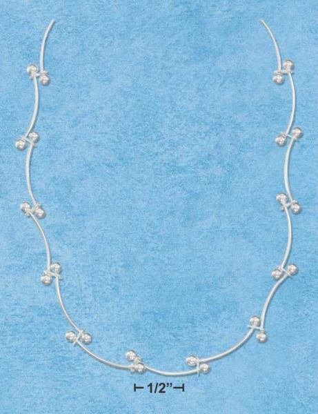Sterling Silver 16-18 Inch Adjustable Curved Dumbbell Link Necklace