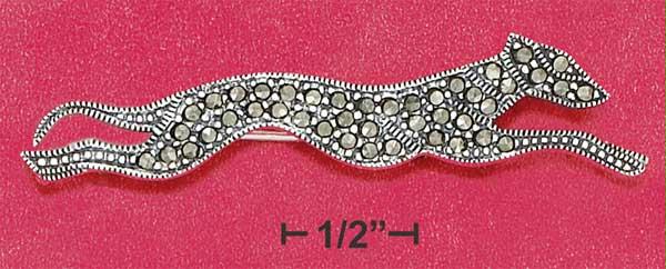 Sterling Silver 12 X 53mm Marcasite Greyhound Pin