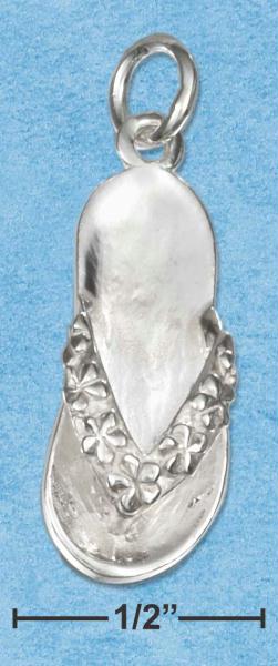 Sterling Silver 9X21mm FlipFlop Sandal Charm Sandals
