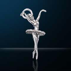 Plum Island Silver P012524 1/2"Nickel Nebula Tech Metal Ballerina Pendant