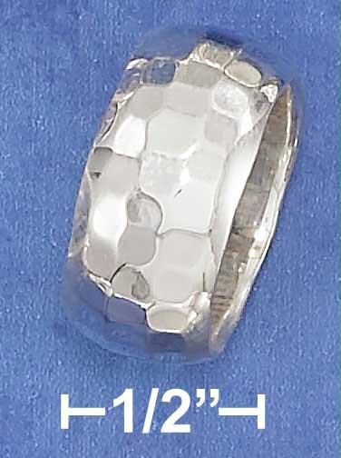 Sterling Silver 10mm Hammered Wedding...