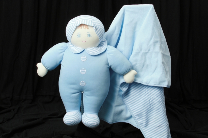 UPC 858366002011 product image for Blanket Baby Buddy 2 Blue Striped Doll | upcitemdb.com