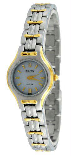 Women and apos;s Two Tone Dress Watch Light Blue Solar Dial