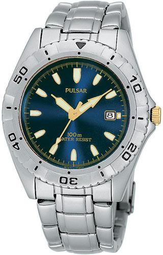 Men and apos;s Stainless Steel Sport Watch Blue Dial