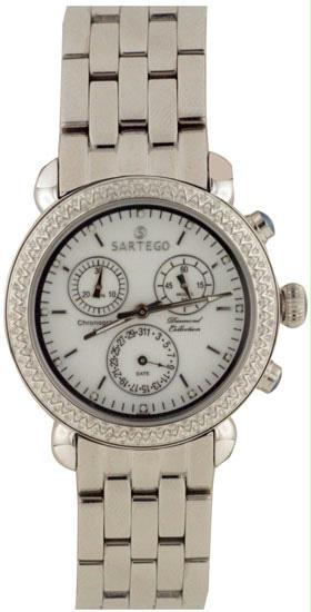 Unisex Diamond Chronograph White Dial
