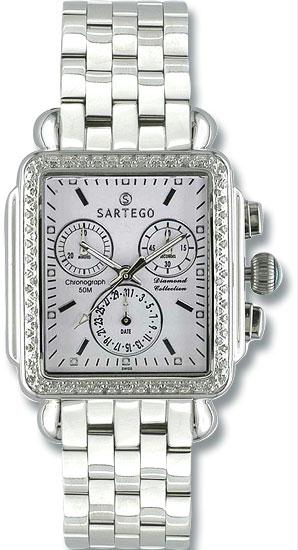 Unisex Diamond Chronograph White Dial