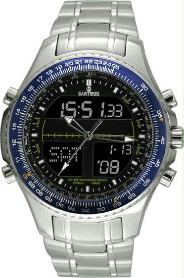 Men and apos;s Digital Alarm Chronograph World Time Black Dial