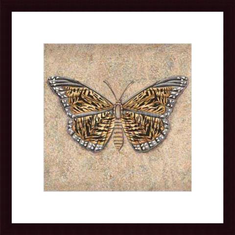Barewalls Interactive Art 108841S61-MAH CW BKW Tiger Butterfly  Wood Framd Art Print- Mahogany Wood-Black Mat