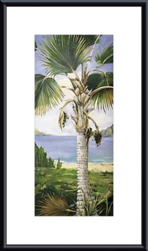 Barewalls Interactive Art 141736S60-GLM CM BLM Fan Palm Metal Framed Art Print- Gold Metal-Black Mat