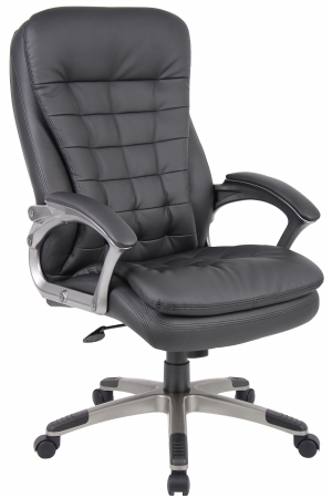 B9331 High Back Executive Chair With Pewter Finished Base- Arms