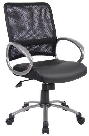 B6406 Mesh Back With Pewter Finish Task Chair