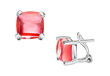 Elite Jewelry 7511247 Red Chalcedony Earrings 14K White Gold 10.00 CT TGW