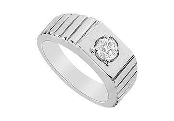 Fine Jewelry Vault 6298047 Mens Diamond Ring 14K White Gold 0.25 CT Diamonds Ring Size 7.5