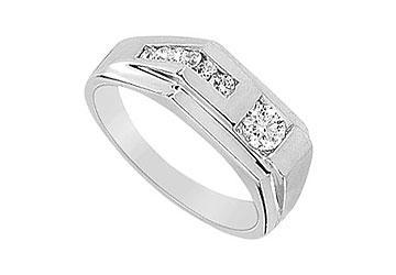 Elite Jewelry 6298328 Mens Diamond Ring 14K White Gold 0.50 CT Diamonds Ring Size 8.5