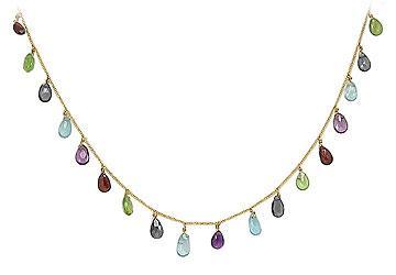 Elite Jewelry 5340750 Multicolor Gemstone Necklace 14K Yellow Gold 25.00 CT TGW