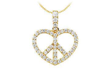 Elite Jewelry 5527319 Diamond Heart Pendant- 14K Yellow Gold- 0.66 CT Diamonds