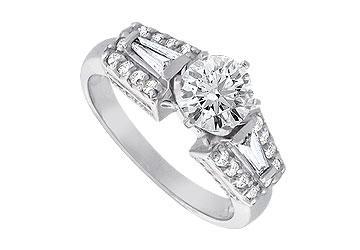 Elite Jewelry 6292511 Diamond Engagement Ring 14K White Gold 1.50 CT Diamonds Ring Size 5.5