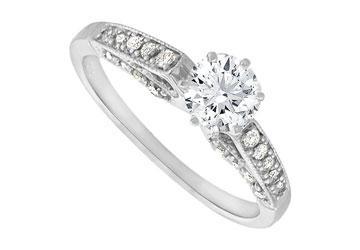 Elite Jewelry 6292611 Diamond Engagement Ring 14K White Gold 0.75 CT Diamond Ring Size 6.0