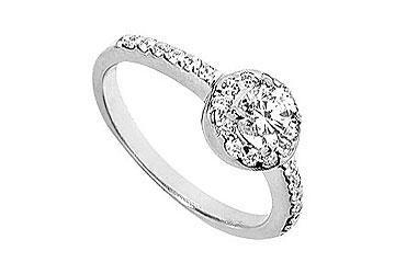 Elite Jewelry 6296524 Diamond Engagement Ring 14K White Gold 1.00 CT Diamonds Ring Size 5.5