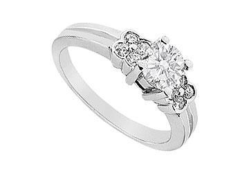 Elite Jewelry 6296797 Diamond Engagement Ring 14K White Gold 0.75 CT Diamonds Ring Size 4.0