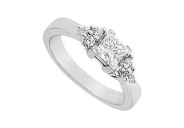 Elite Jewelry 6298787 Diamond Engagement Ring 14K White Gold 0.66 CT Diamonds Ring Size 7.5